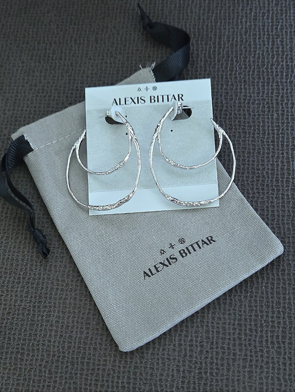 Alexis Bittar Silver🤍 "Solanales" Molten Double✌️ Hoop Earrings